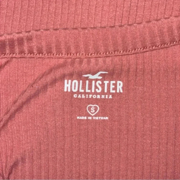 Hollister Women Top Y2K Button Up Pink Long Sleeve Tee Cotton Blend Shirt Sz S - Picture 7 of 8